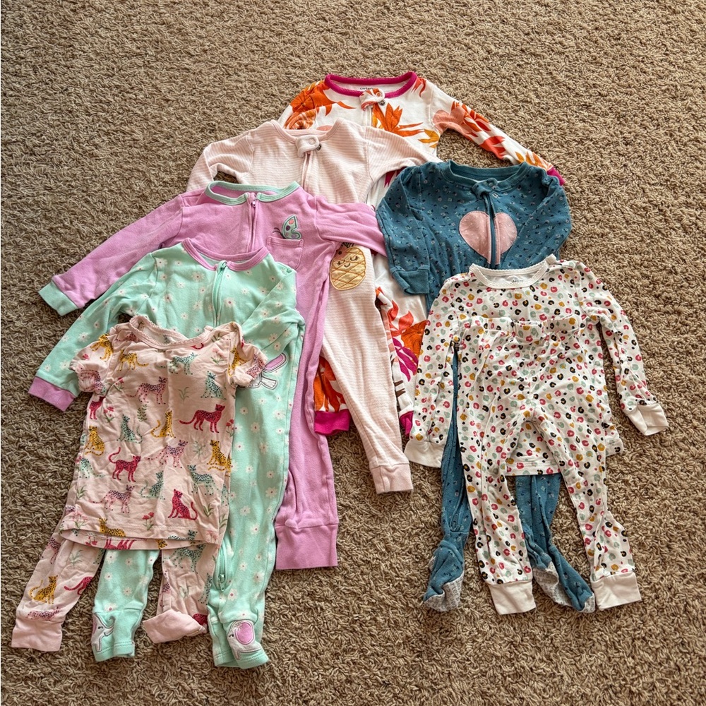 18M Baby Toddler Girls Mixed Pajama Bundle